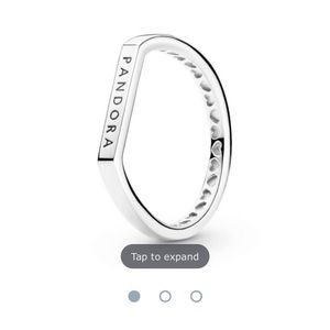 Pandora Logo Stack Bar Ring